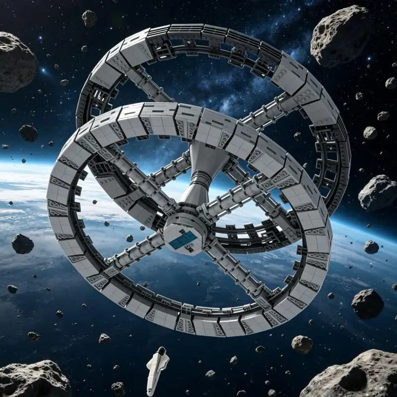

Space Station 5 MOC Building Blocks Sci fi Space Base Model DIY Assembly Bricks Creative Collection Display Toy For Hobby Fans