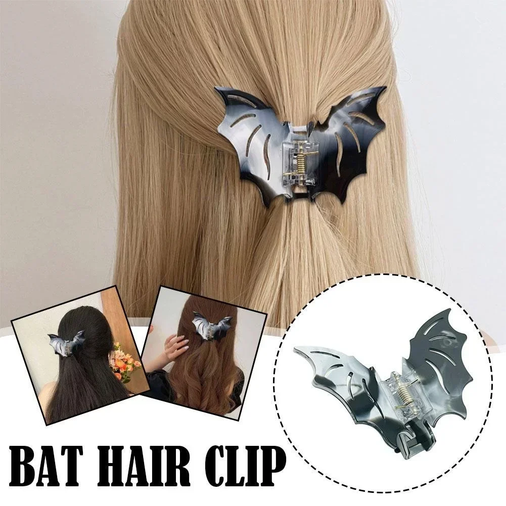 New Acetic Acid Clasp Bat Hair Clip Fashionable Back Head Spoon Shark Clip Half Tie Horse Tail Clasp Hair Accessories