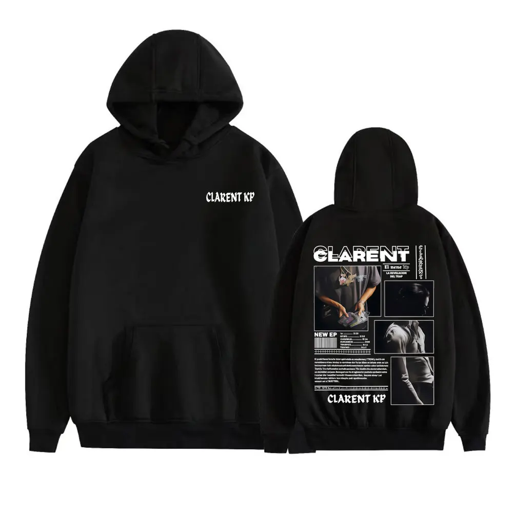 

Рэпер CLARENT Elnene Kp 2025 Tour Merch с капюшоном для мужчин и женщин, модные готические толстовки High Street, повседневные флисовые толстовки, пуловеры
