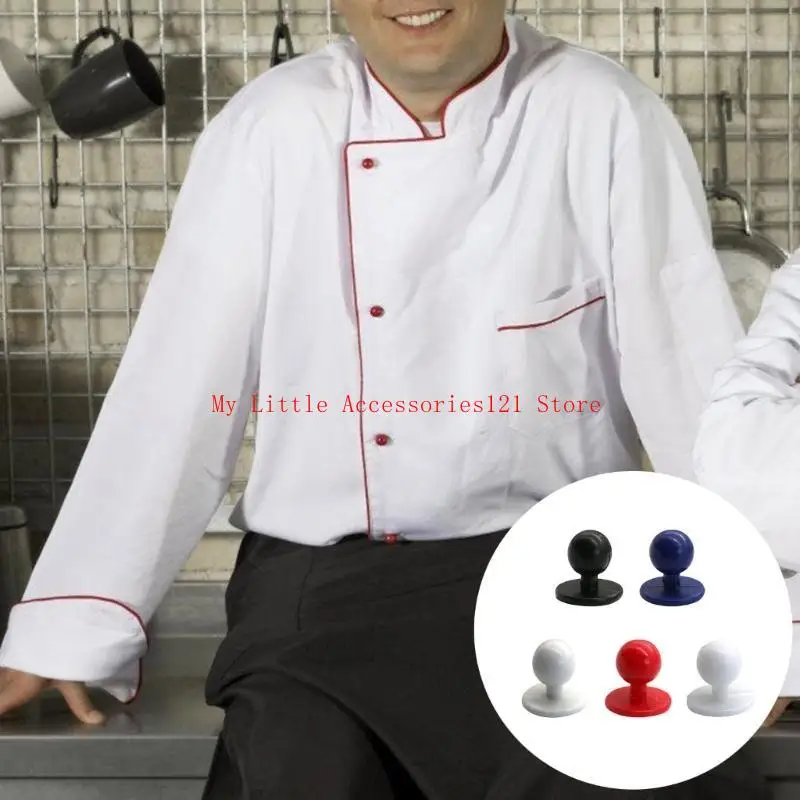 100Pcs Chefs Round Buttons Nylon Chefs Clothing Ball Buttons For Culinary Professional Clothing Button Replacement