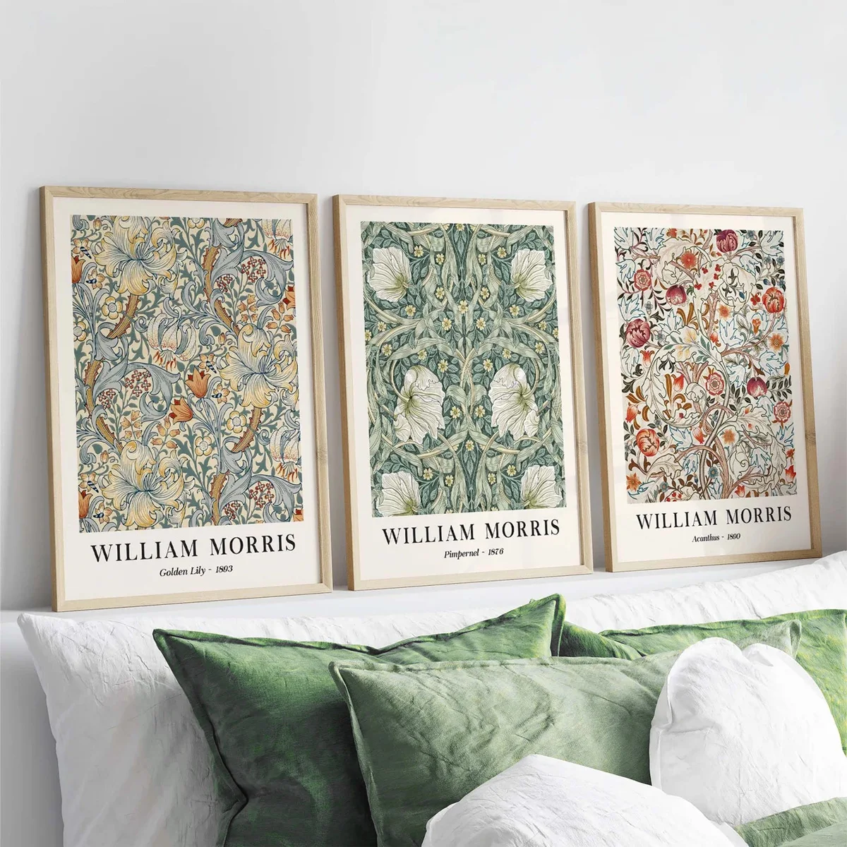 3 قطعة/المجموعة/مجموعة مطبوعات جدارية زهرية، ملصقات قماشية للنباتات الرجعية، معرضات المتحف، نمط فني حديث، ديكور منزلي للمطاعم والمقهى