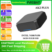 FIREBAT AK2 PLUS Mini PC Intel N100 N150 CPU Windows 11  DDR4 16GB RAM 512GB SSD Desktop Computer  WIFI5 BT4.2  HDMI USB