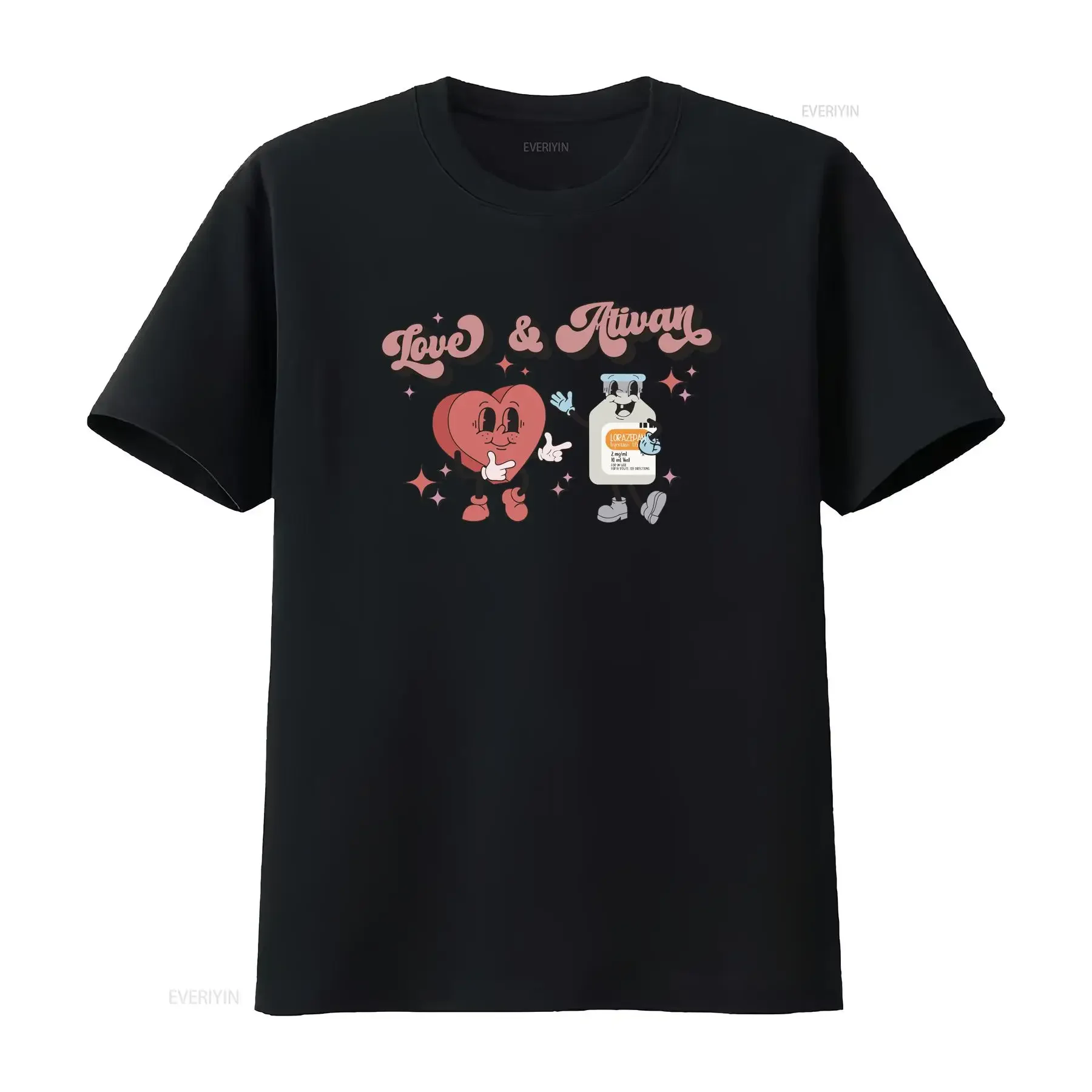 Camiseta Retro Love and Ativan para Enfermeras, Día de San Valentín, UCI, Psiquiatría, PMHNP, Ropa Vintage Lavada con un Toque de Diseño