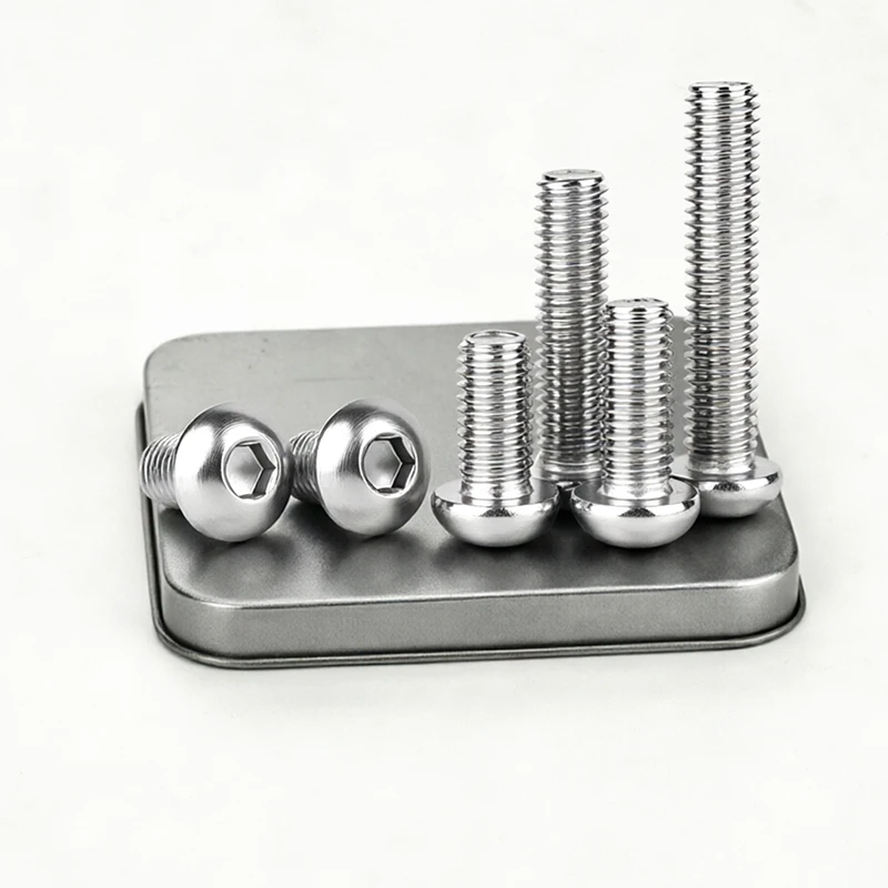 316 Stainless Steel A4‑70 Allen Button Head Fasteners ISO7380 Hexagon Socket Round Head Bolts M3 M4 M5 M6 M8 M10 Machine Screws