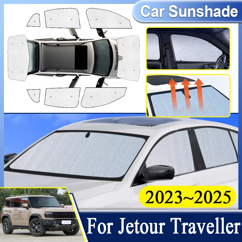 

Полное покрытие для окон автомобиля, солнцезащитные козырьки для Jetour Traveller T2, аксессуары ICH-X K3 2023 2024 2025, солнцезащитный козырек на лобовое стекло