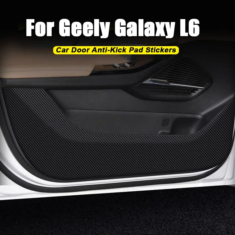 

4 шт. Противоударная накладка на дверь автомобиля для Geely Galaxy L6 2023 2024 2025, Защитная Наклейка на дверную панель из углеродного волокна, аксессуары для интерьера