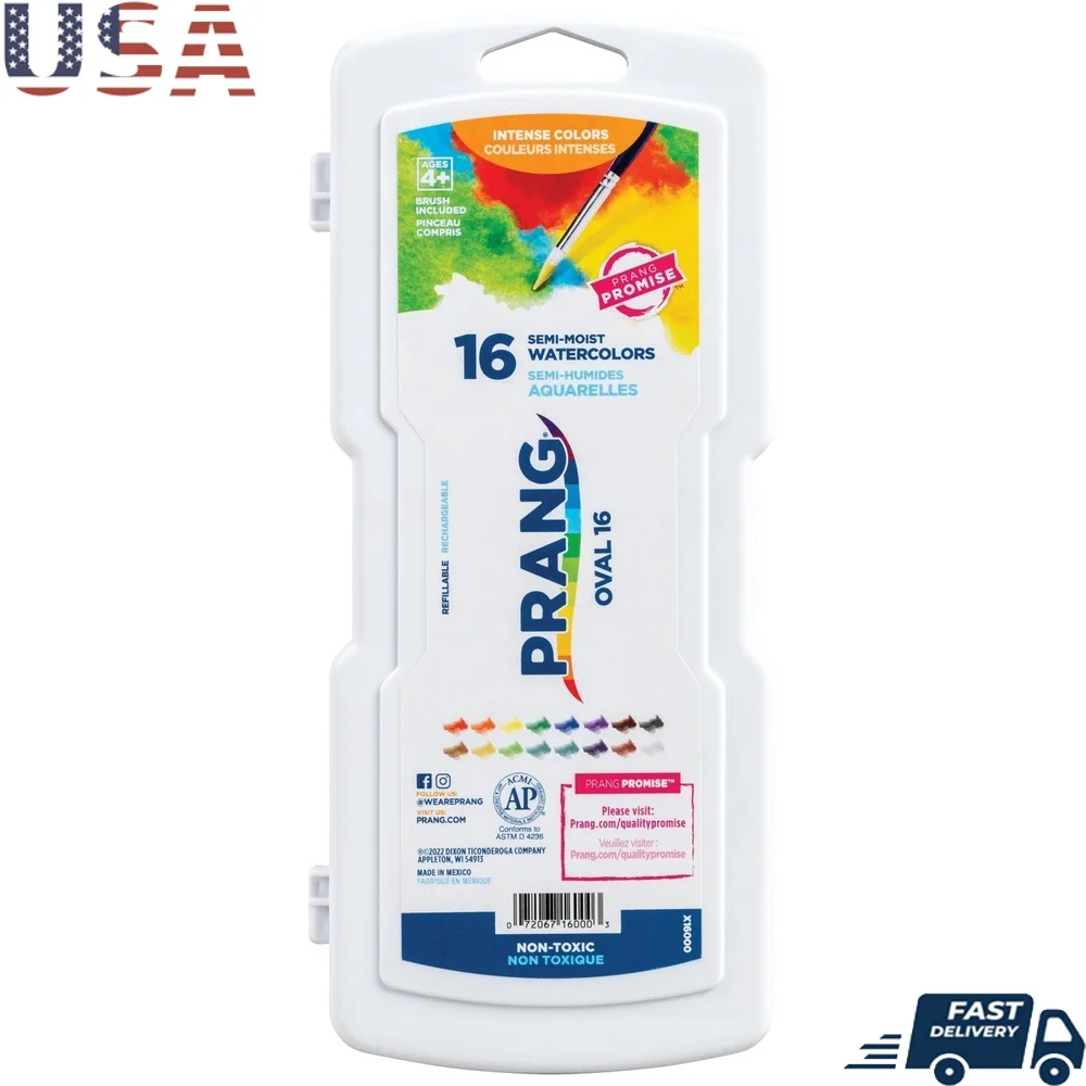 Aquarel ovale pan set 16-kleuren niet-giftig wasbaar kunstbenodigdheden buiten trottoir doodles muurschilderingen bewegwijzering knutselen tekening