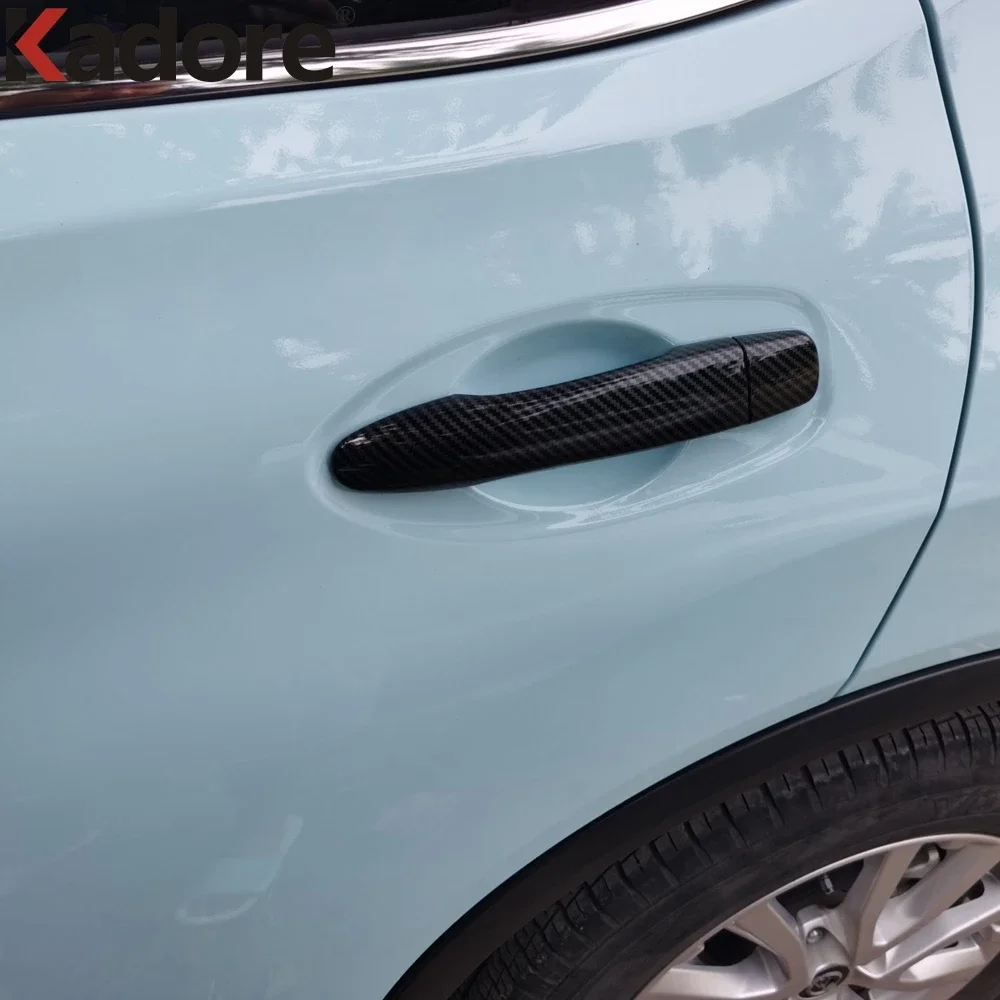 For Nissan Kicks 2021 2022 2023 Carbon Fiber Car Side Door Handle Cover Trim Door Handles Catch Overlay Exterior Accessories