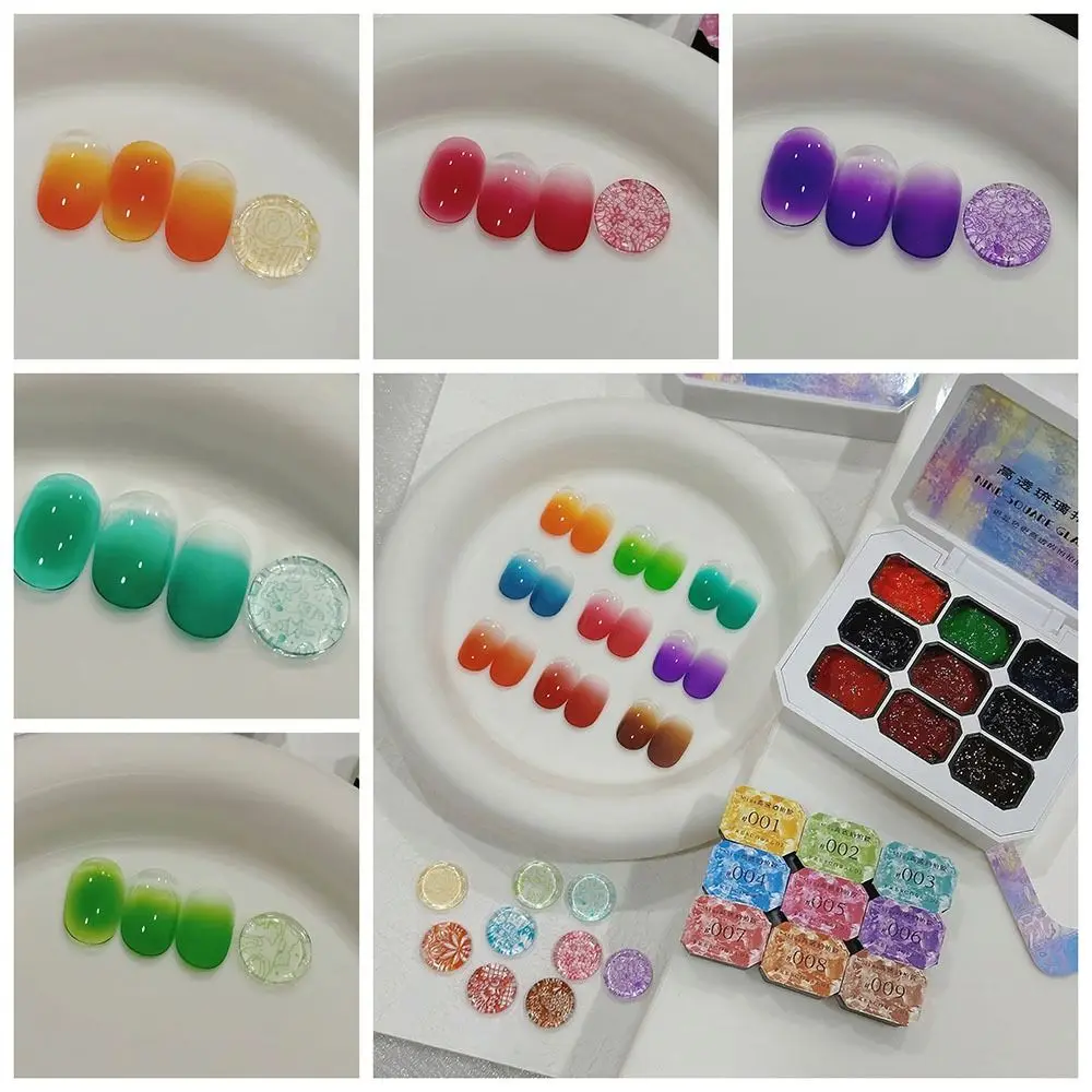 

Mini 4IN1 Pat Ombre Gel Nail Polish French Nail Manicure Solid Easy Gradient Painting Gel 9-color UV Paint Art Gel for DIY