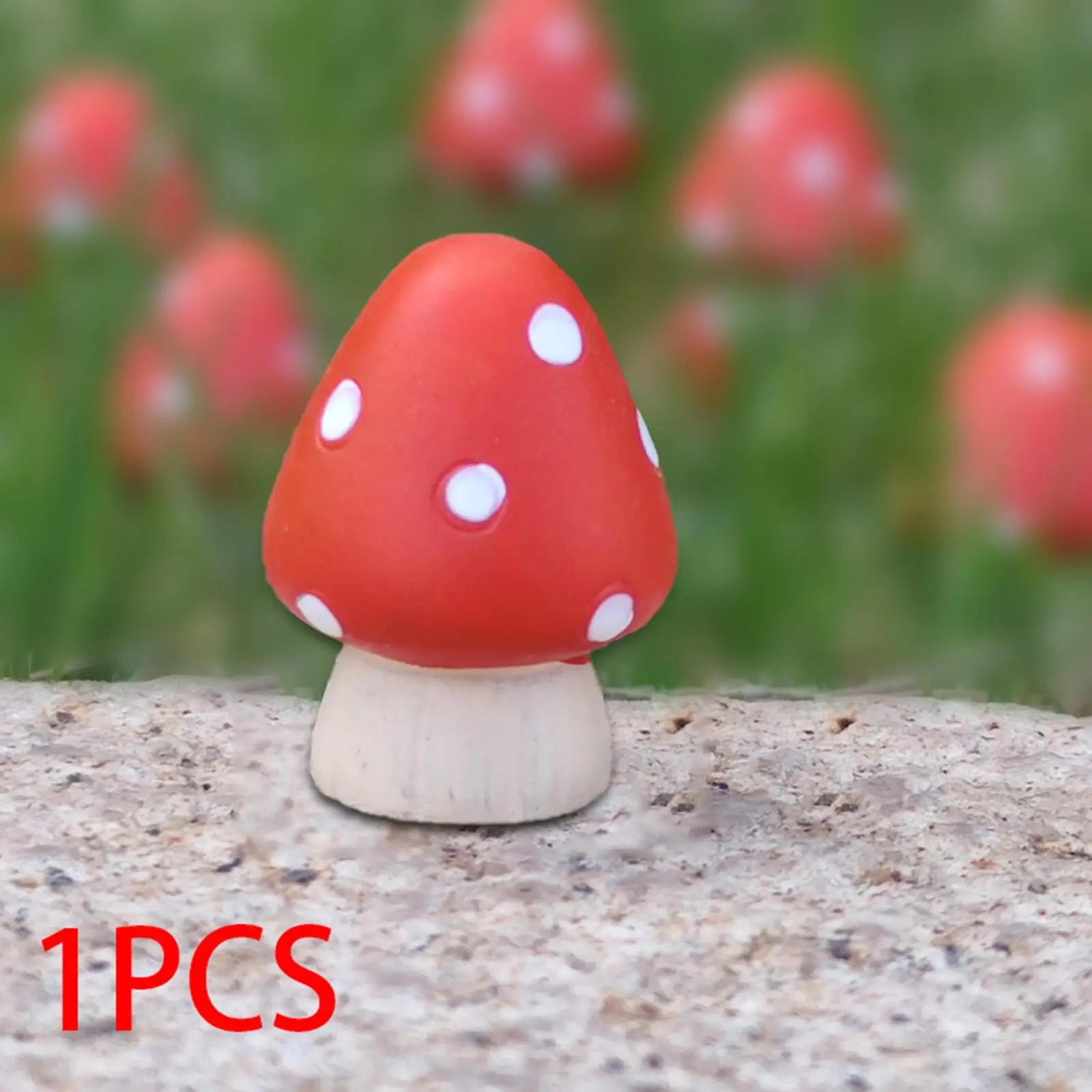 Adorable Red Mushroom Flower Pot Lawn Decorative Decor Mini Mushroom