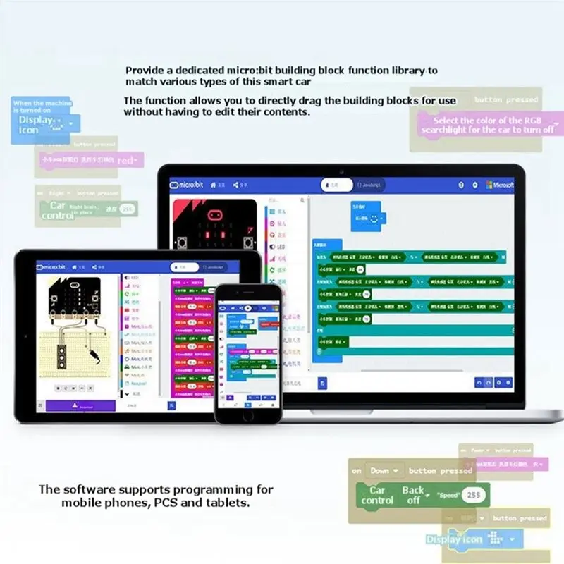 Robot Car For Kids Smart Robot For Micro:Bit Stem Robotics Kits DIY STEM Educational Without For Microbit Main Board