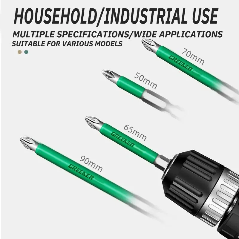 4PCS High-Performance Electric Screwdriver Bit Set - Precision Magnetic Hex Bits (50mm/65mm/70mm/90mm)