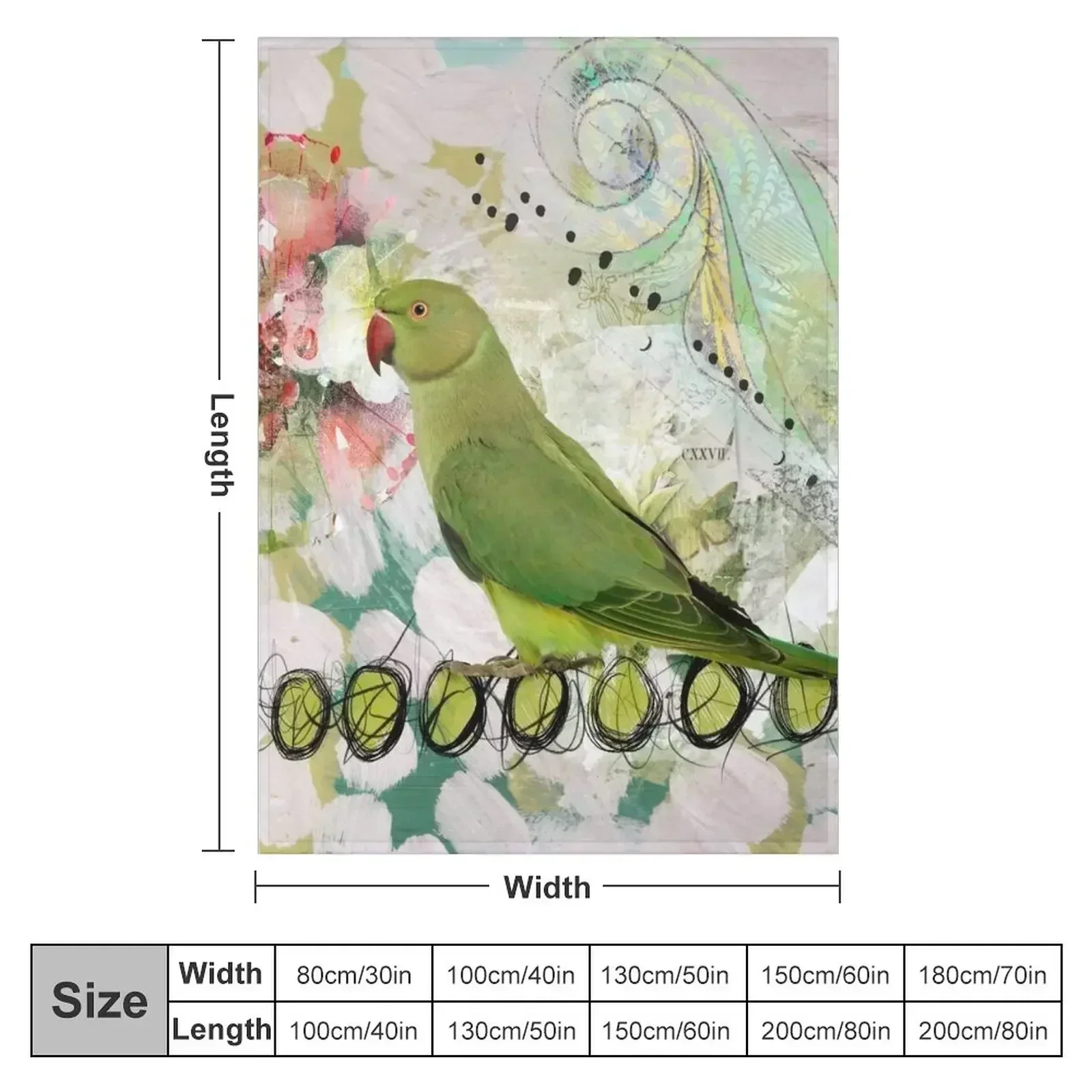 Indian Ringneck Parrot Throw Blanket Luxury Thicken for sofa Kid'S Sofa Quilt warm winter Extra Large Throw Blankets