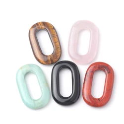 1PC Natural Stone Amethyst Pendant Hollow Oval Crystal Agate Charms Accessories for Women DIY Necklace Earring Making Jewelry