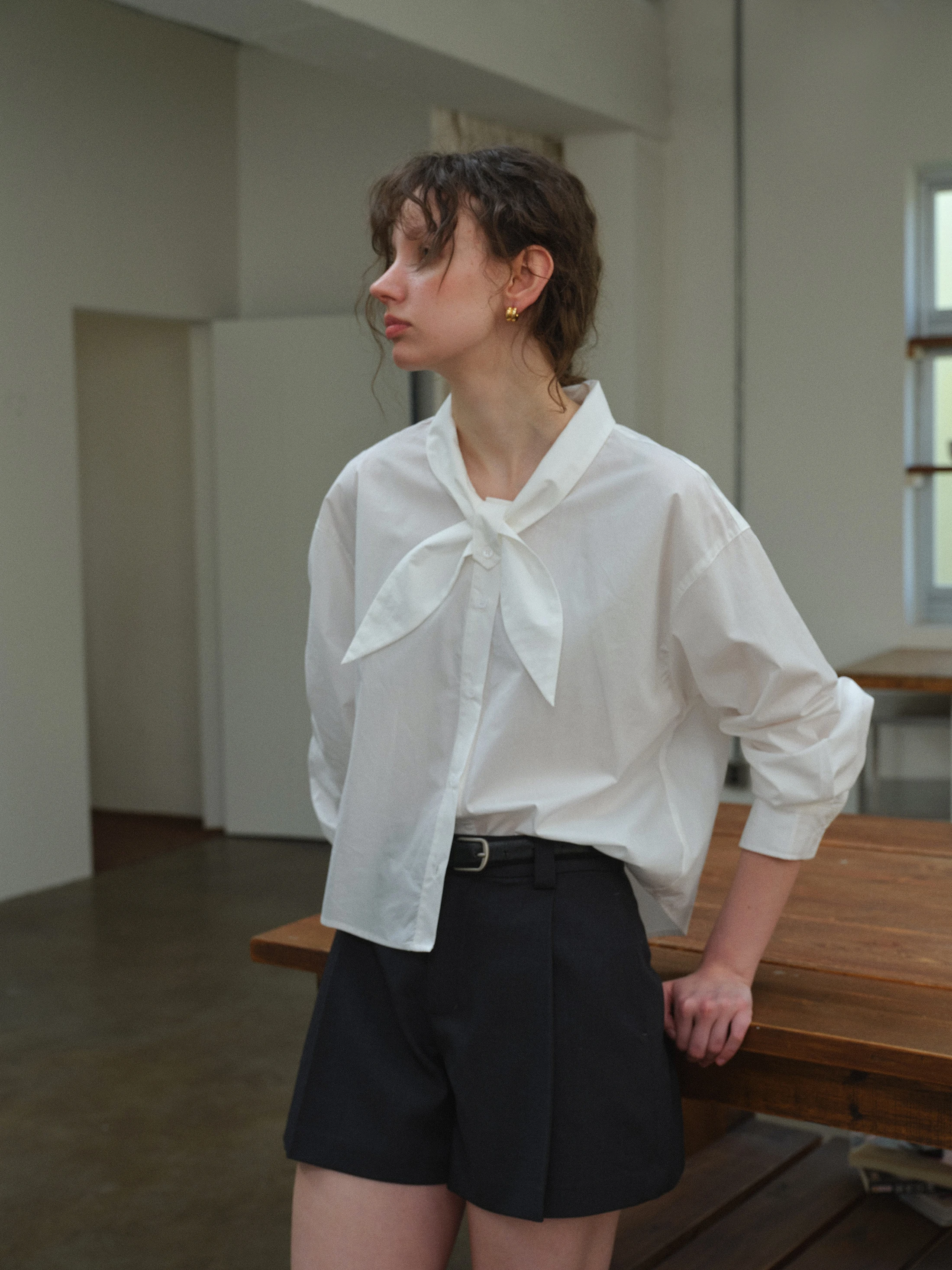 

Универсальная свободная рубашка с длинными рукавами, женская базовая рубашка, весенняя рубашка из смесового хлопка с воротником, многослойный топ, молодежный образ