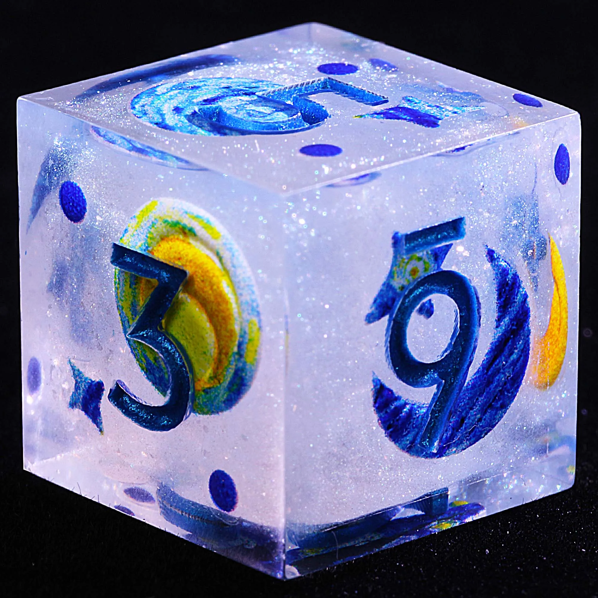 9 مجموعة من الراتنج متعدد السطوح من DnD Dice Starry Night Mirage