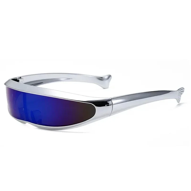 Gafas de sol futuristas de una sola pieza, gafas de sol galvanizadas personalizadas para mujeres y hombres, gafas Steampunk Y2K 2025, gafas de fiesta Rave UV400