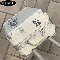 KO-KU New Luggage Ins Internet Famous Aluminum Frame Silent Universal Wheels 24/26/28 Travel Suitcase 20 Inch Boarding Case