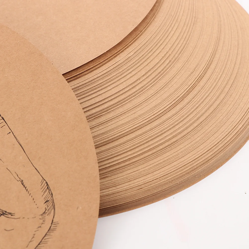 

20Pcs Round Kraft Cardboard Thick Premium Smooth Paper DIY Handmade Craft Paint Sketch Art Paper for Wedding Birthday Christmas