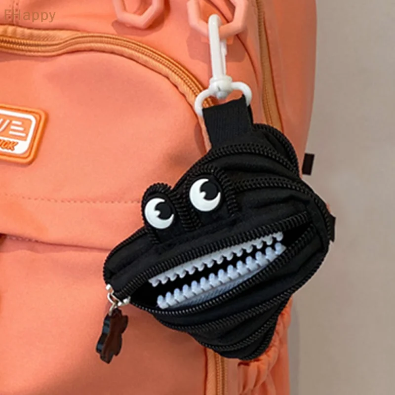 Portable Mini Zipper Storage Bag Monster Funny Wallet Key Earphone Bag Pendant Cute Pendant Space-Saving Organizer Keychain