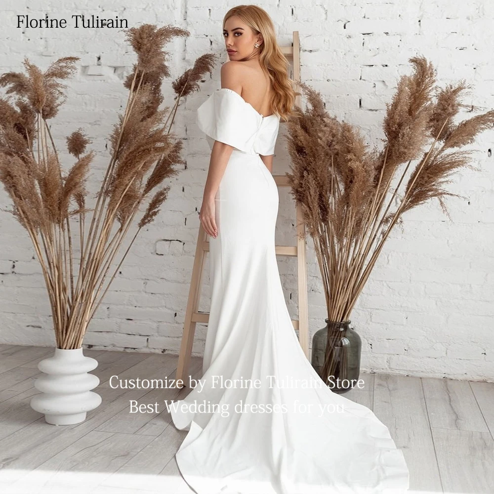 Bespoke Robe De Mariée com Sexy Off The Shoulder Backless Da Sereia Elegante Trem Tribunal Vestidos de Casamento para Noivas 2023