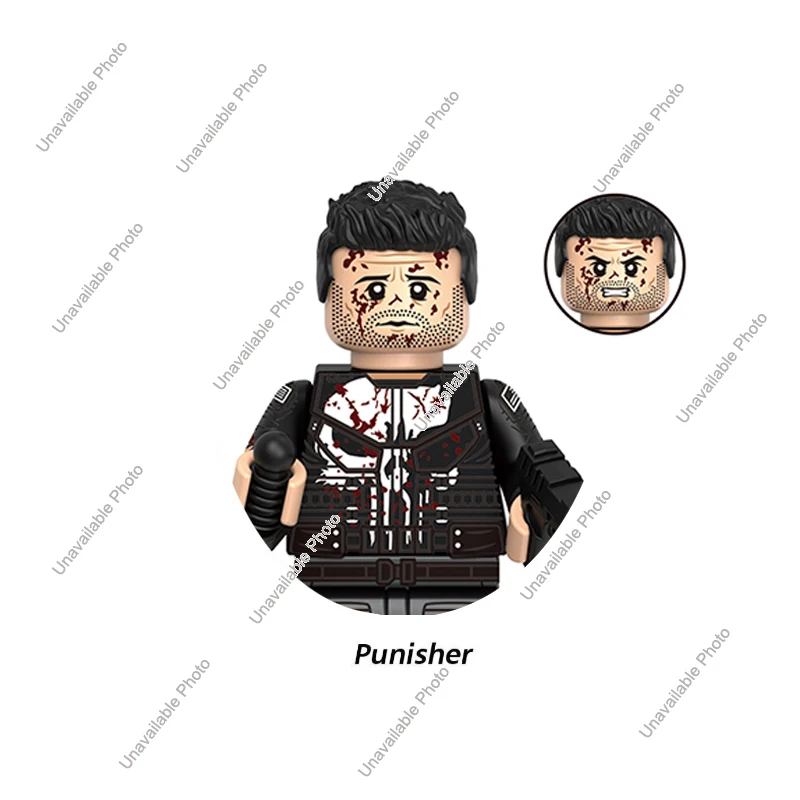 ألعاب ساخنة مارفل شخصيات الحركة الجديدة كتل لعبة دارديفيل المعاقب الأبيض النمر بولسي ولفيرين ديدبول بناء لعبة الطوب هدية