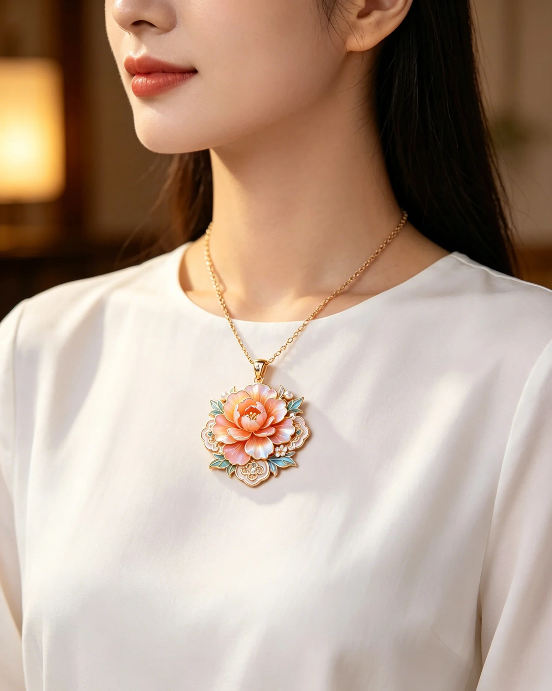 Collares Tendencia 2026 Carnation Floral Necklaces and Pendants Fashion Jewelry Romantic Present For Girlfriend Friend