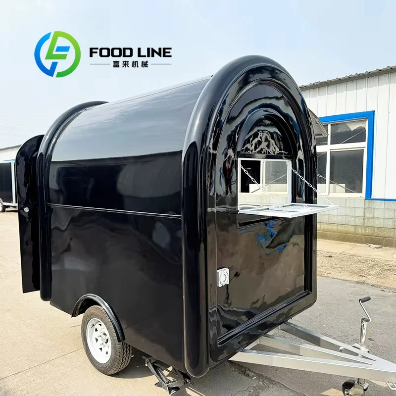 Food Trailer Mobile Vending Cart For Coffee, Bubble Tea Selling Equipped With Practical Work Counter For Beverage Business
