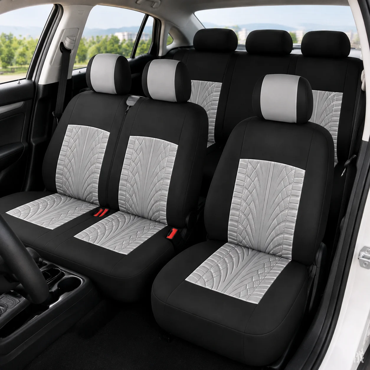 Car Seat Cover Front 2+1 Rear 3 Set Full Front Rear Seat Covers for Cars