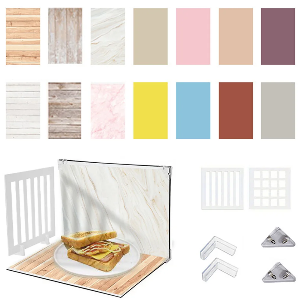 

7Pcs 14Patterns Small Product Photography Backdrops Kit Table Top Food Background Kit for Food Jewelry Photo Shootings