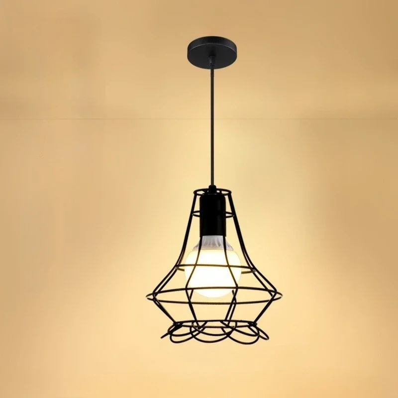 

Creative Retro Industrial Wind Wrought Iron Lamp Personality Aisle Light Art Restaurant Single Head Chandelier