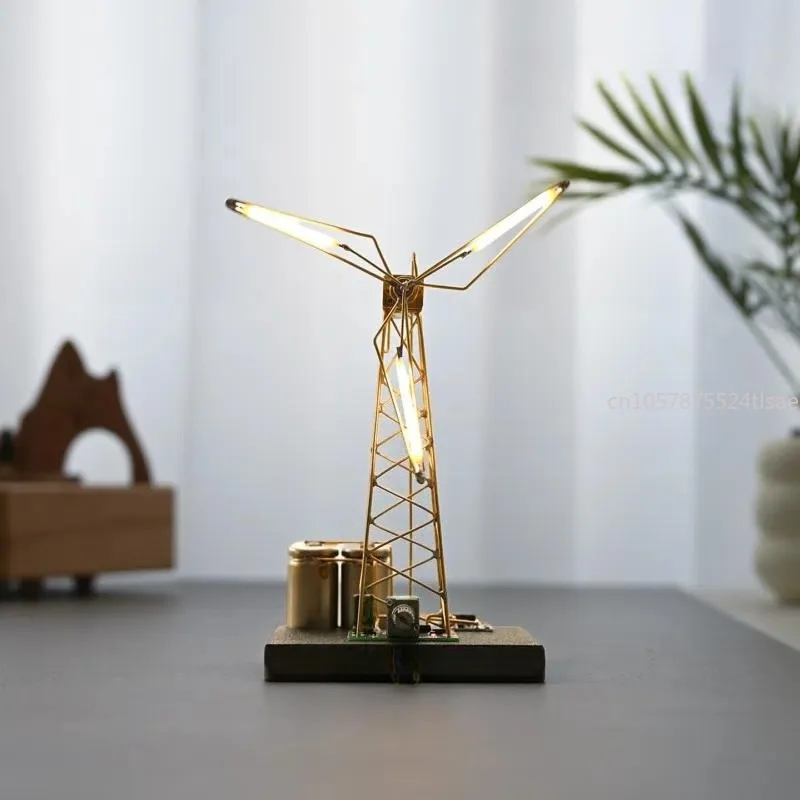 Creative Handmade DIY Desktop Rotating Windmill Model Tech Sense Gift For Boyfriend Girlfriend Room Decor