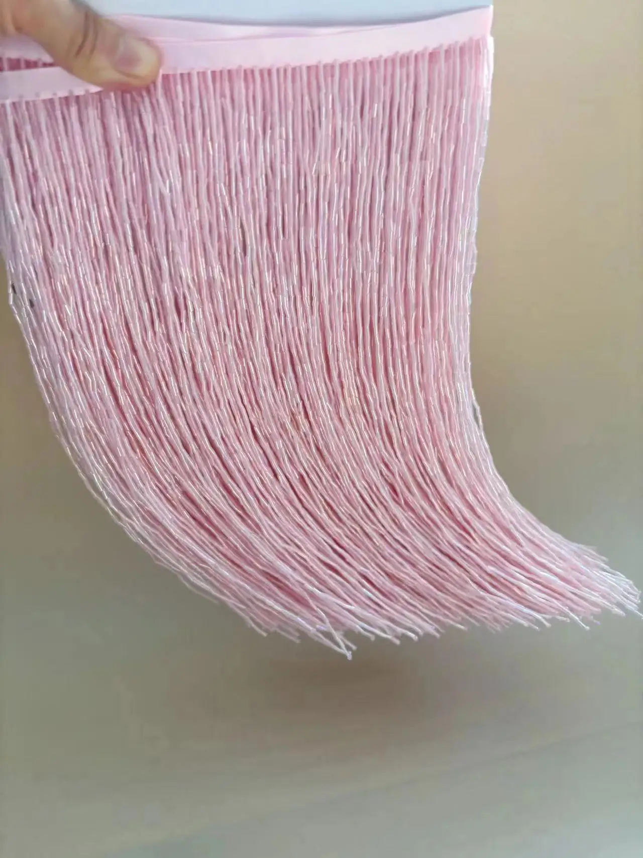 1 Yard 11.8 inches Fringe Beads Trim Tassel Tape for Pink Costume Accessories,DIY Evening Clothing Supplies,Party Decor