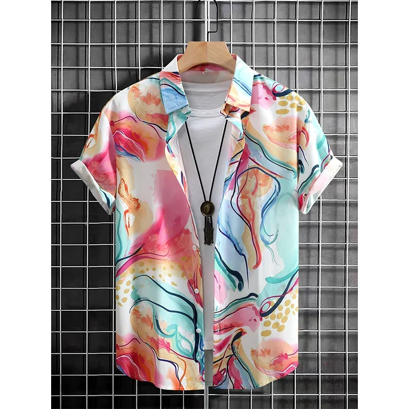 

New Summer Beach Plus-size Teenagers Fashion Short-sleeved Floral Shirt High Quality Comfortable Men's Casual Clothing