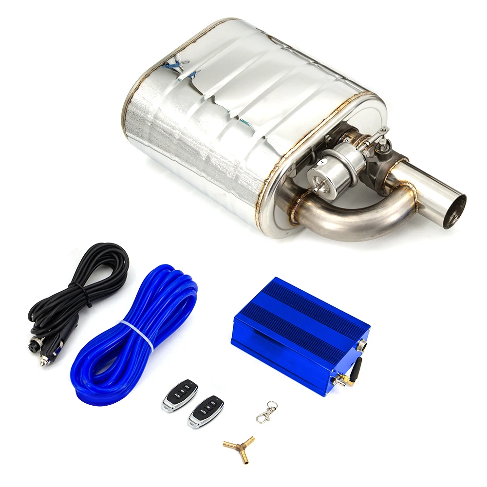 51mm 63mm 76mm Exhaust Muffler With Dump Valve Stainless Steel Electric Exhaust Cutout Remote Control Set Universal