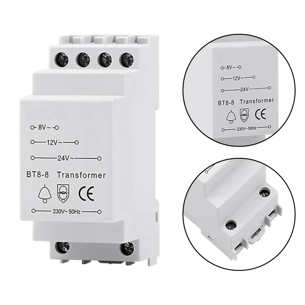 

For Bell Systems DIN Rail Mounting Transformer 8V 12V 24V Transformer Doorbell Systems Easy Installation Transformer