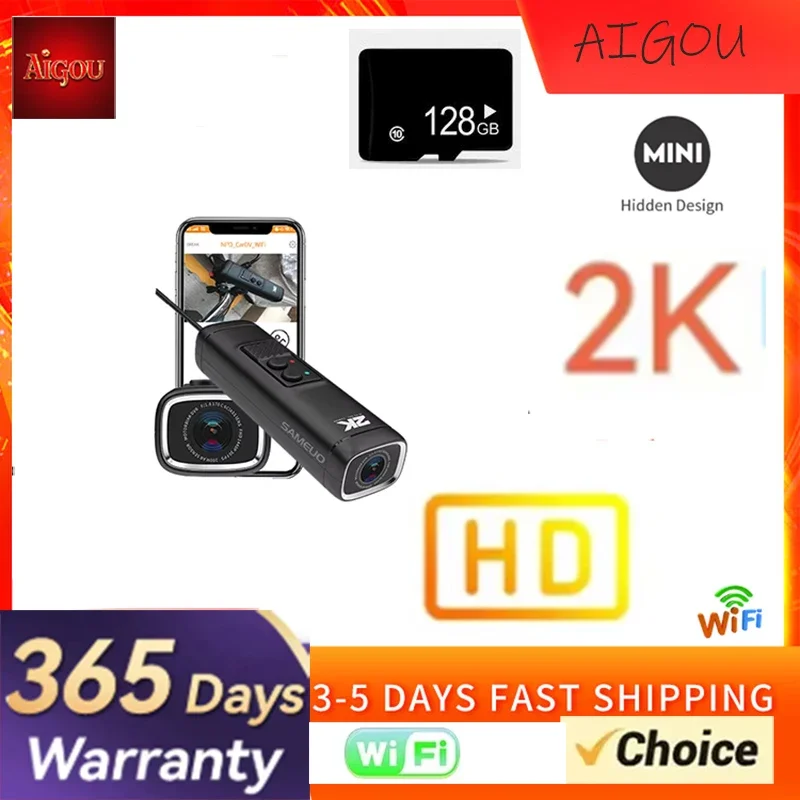 1440p 30fps DVR HD Camera with WiFi Vehicle Drive Data Recorder Motorcycle Video Recorder DVR Camera Dash Cam 170Wide Angle Shot