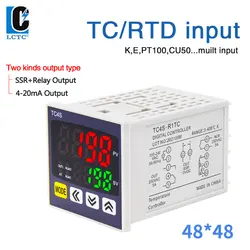 LCTC TC4S PID Temperature Controller 4-20mA SSR RELAY Output PID Regulator K Type Multiple Input Digital Instrument 48*48