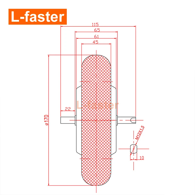 Solid Tire Brushless Hub Motor Wheel, 6.5 