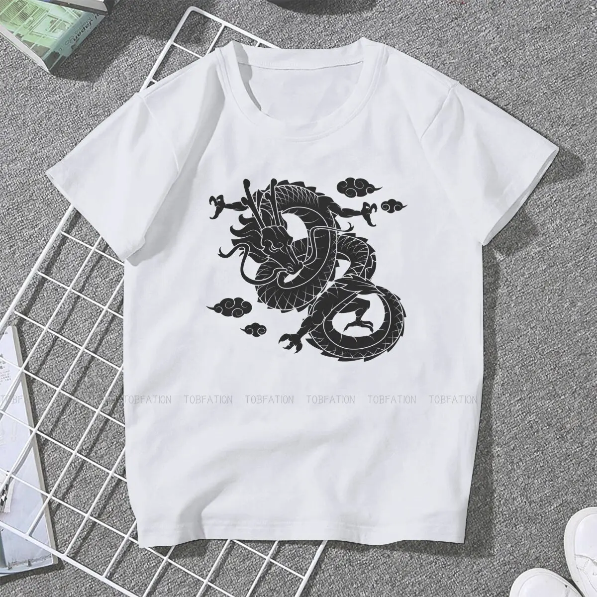 Black Evil 5XL TShirts Dragon Of The West Girl Harajuku Pure Cotton Streetwear T Shirt Round Neck