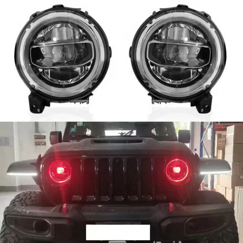 Suitable for LED 18-25 Jeep Demon Eye JL Wrangler Front Headlights