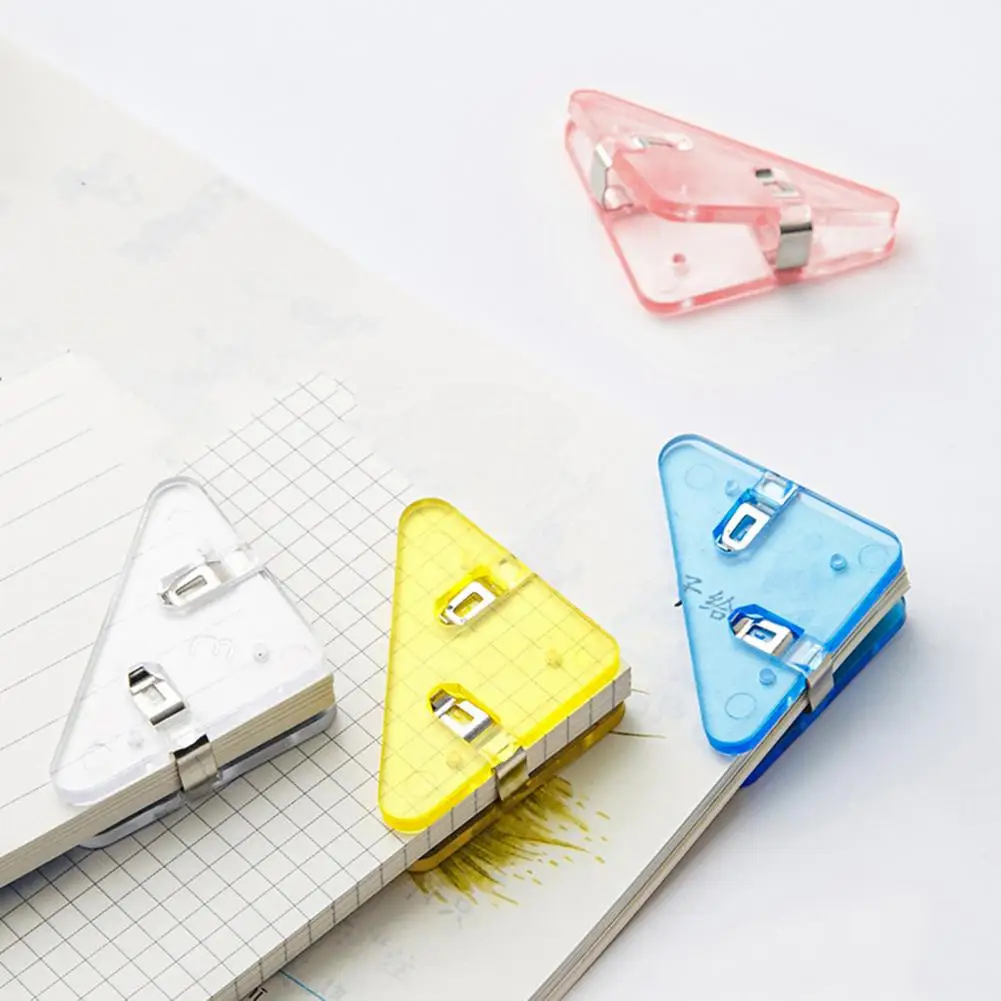 Book Corner Protectors Children Book Corner Clips Set of 5 Transparent Triangle Corner Clips for Preventing Book Curling