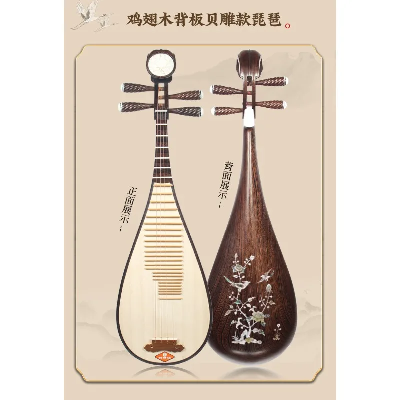 Pipa Musical Instrument Rosewood Beginner's Introduction Chicken Wings Wood Pipa Adult Professional Grade Examination Playing Pi