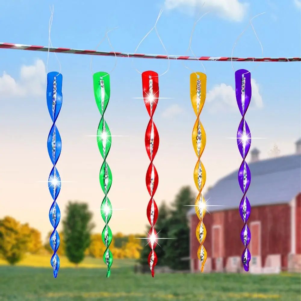 

10pcs 360 Degree Rotation Bird Repellent Rods Reflective Wind Spiral Waterproof Bird Repeller 30CM Length Plastic