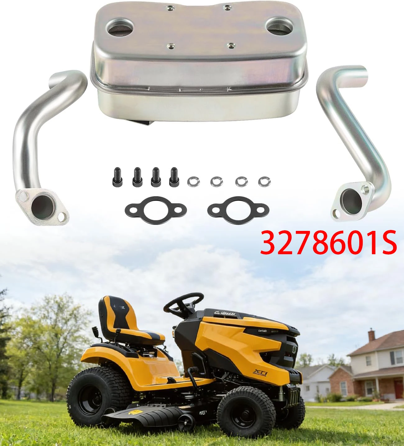 32 786 01-S 3278601S Generator Muffler Kit Compatible with Kohler Courage Select Twin-Cylinder Engines| Complete Exhaust System