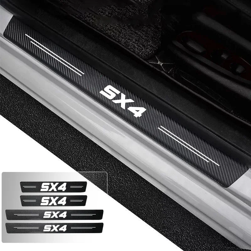

Car Door Sill Carbon Fiber Sticker Threshold Side Anti Scratch Waterproof For Suzuki Sx4 Trunk Bumper Scratch Guards Decals