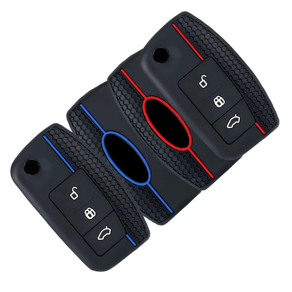 silicone car key case cover key holder for Ford Focus mk2 C Max S-MAX EcoSport Fusion Fiesta Mk7 Cowgar Mondeo 2 Mustang Mach