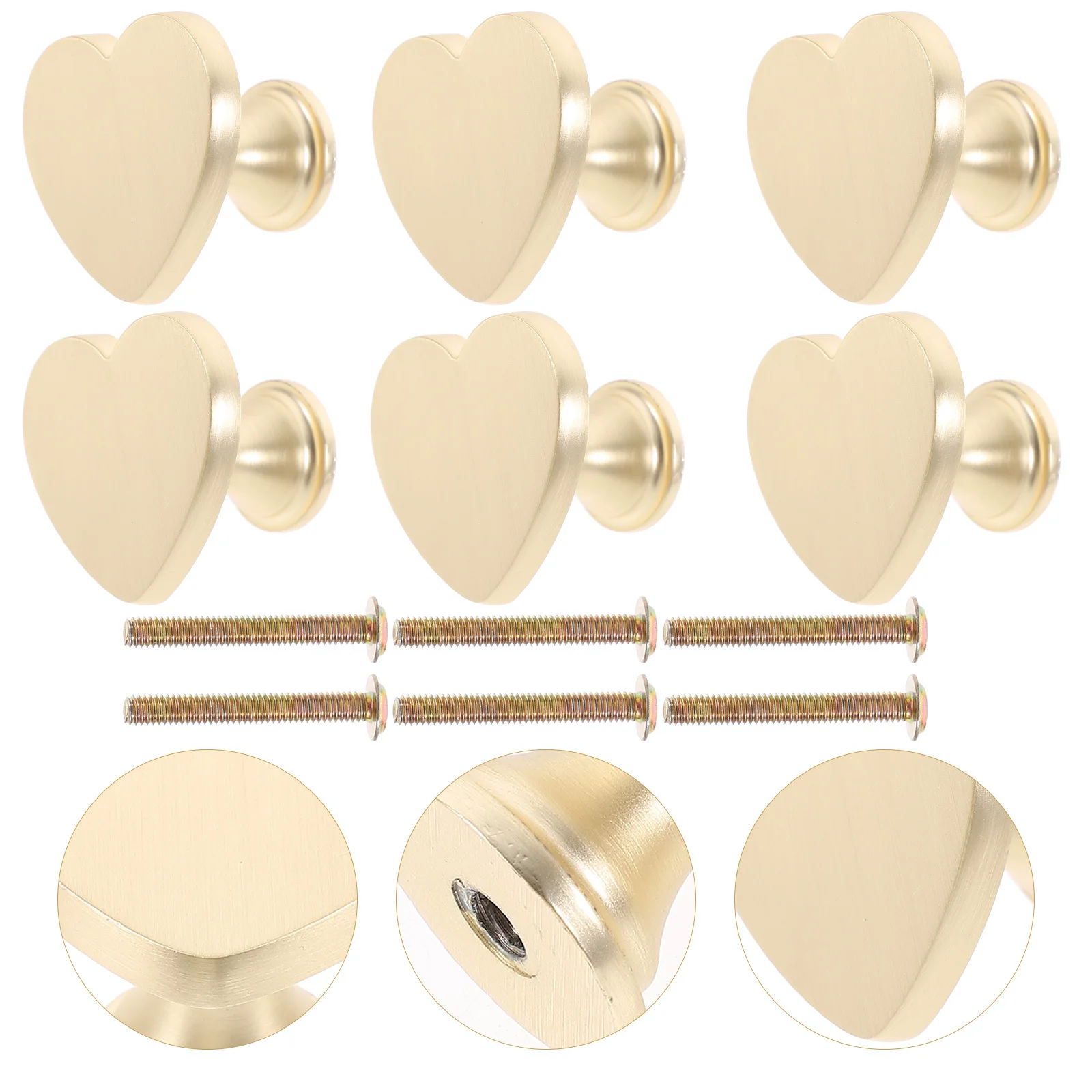 

6Pcs Light Portable Metal Pulls Heart Shaped Handles for Furniture Replacement Easy Use Cabinet Dresser Knobs Door Handle