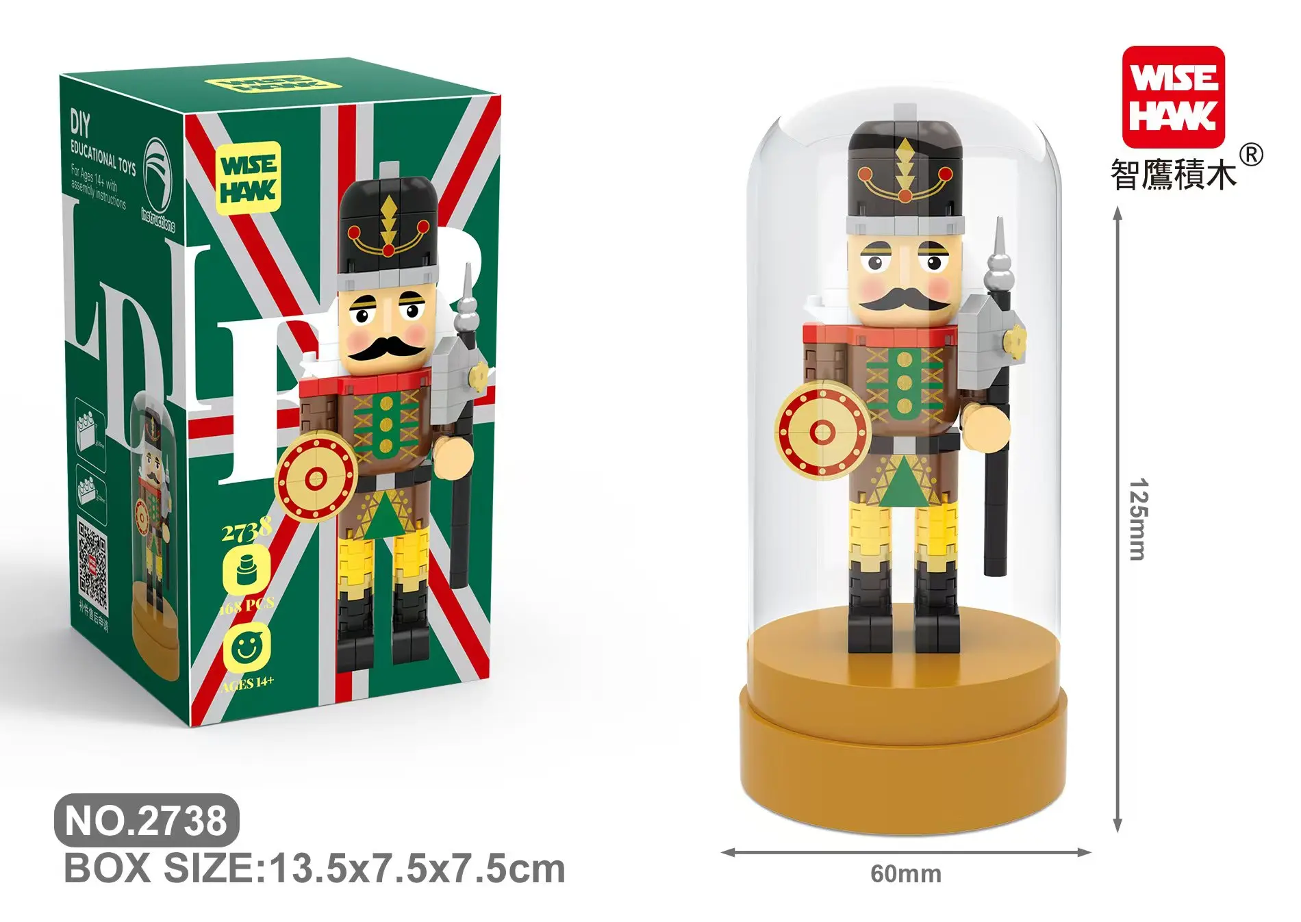Retro Soldat geformt kreative Miniatur Baustein Modell Weihnachten Home Ornament DIY pädagogische Kinder Spielzeug Urlaub Geschenke – Detail 10