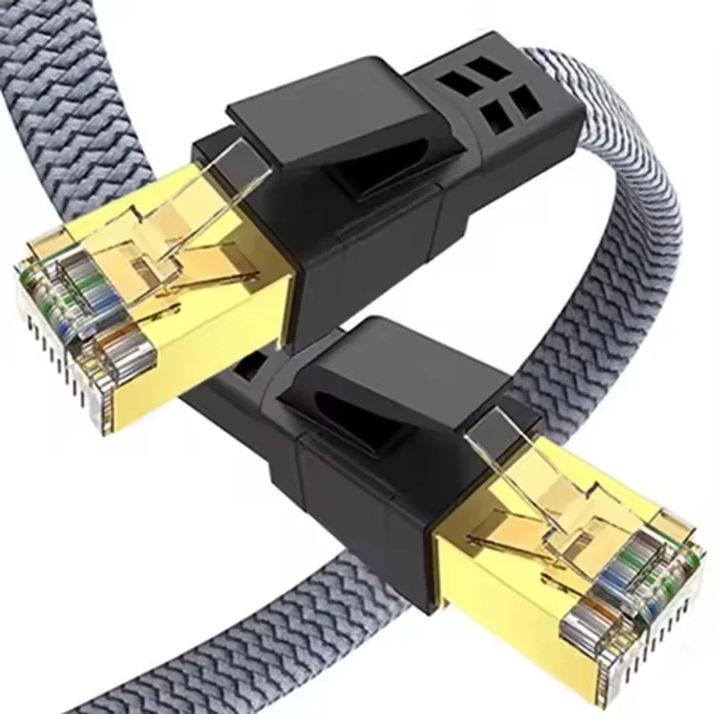 Gaming Flat Nylon Braided Cable RJ45 Network Cable Internet Network Lan Patch Cord For Internet Router Server Lan Network Wire